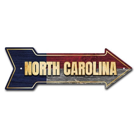 Signmission North Carolina Arrow Sign Funny Home Decor 30in Wide P-ARROW10-999705